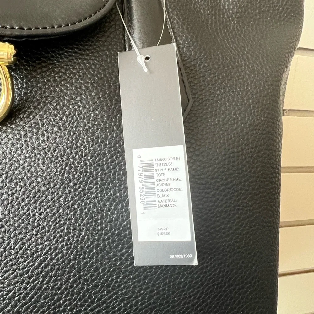 Tahari Women’s Tote Bag. Black and New With Tags! 12” L x 16”W.